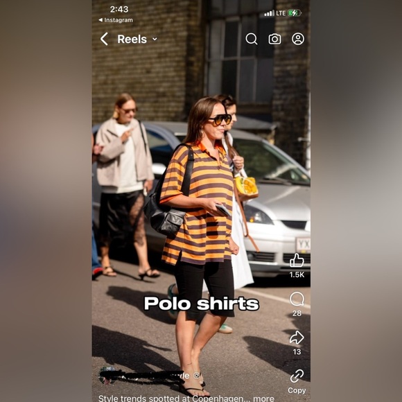 Old Navy Pink and Navy Striped Polo Shirt - Picture 4 of 4